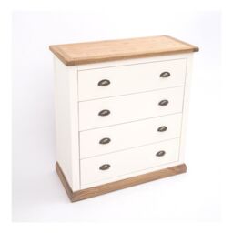 Cabinet Bits Tropea 4 Drawer Chest of Drawers Brass Cup Handle in Off-White - thumbnail 3