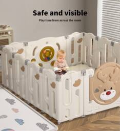 Dekko Kids Playpen Baby Safety Gate Toddler Play Game Toy Foldable Panels - thumbnail 4