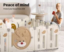 Dekko Kids Playpen Baby Safety Gate Toddler Play Game Toy Foldable Panels - thumbnail 3