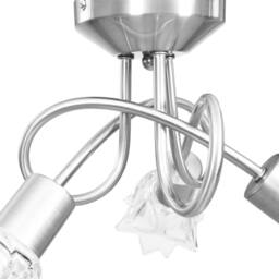 Berkfield Home Ceiling Lamp with Transparent Glass Shades for 3 E14 Bulbs Tulip in Silver - thumbnail 6