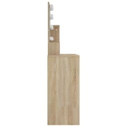 Berkfield Home Dressing Table with LED Sonoma Oak 86.5x35x136 cm in Brown - thumbnail 6