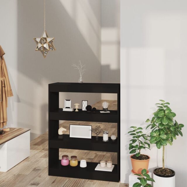 Berkfield Home Book Cabinet/Room Divider Black 80x30x103 cm Engineered wood - Size: 80 x 30 x 103 cm - image 1