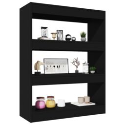 Berkfield Home Book Cabinet/Room Divider Black 80x30x103 cm Engineered wood - Size: 80 x 30 x 103 cm - thumbnail 4