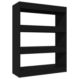 Berkfield Home Book Cabinet/Room Divider Black 80x30x103 cm Engineered wood - Size: 80 x 30 x 103 cm - thumbnail 2