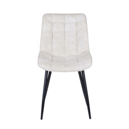 MCC Direct Set of 2 Suede Effect Dining Chairs Accent Chair - Alba in Beige - thumbnail 2