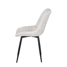 MCC Direct Set of 2 Suede Effect Dining Chairs Accent Chair - Alba in Beige - thumbnail 4