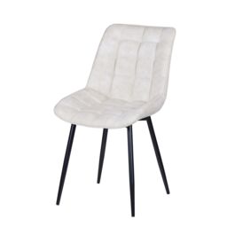 MCC Direct Set of 2 Suede Effect Dining Chairs Accent Chair - Alba in Beige - thumbnail 3
