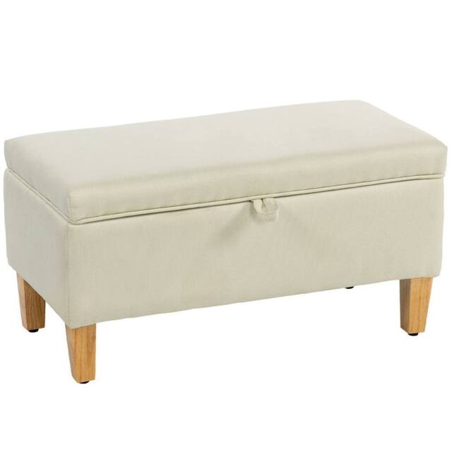 Kelvenix Linen Storage Ottoman Beige - Size: 0.6m2 - image 1