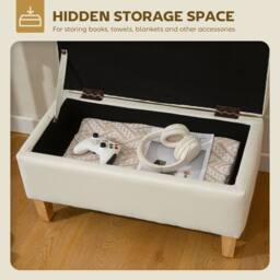 Kelvenix Linen Storage Ottoman Beige - Size: 0.6m2 - thumbnail 3