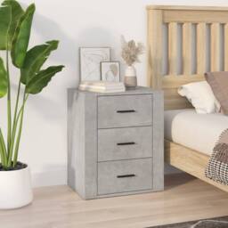 Berkfield Home Bedside Cabinet Concrete Grey 50x36x60 cm Engineered Wood - Size: 50 x 36 x 60 cm - thumbnail 2