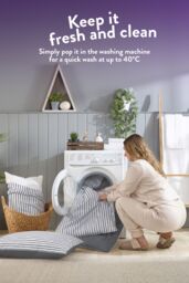 Slumberdown Back to Uni Printed Stripe Grey 10.5 Duvet, 2 Medium Pillows - Size: Single - thumbnail 6