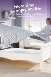 Slumberdown Back to Uni Printed Stripe Grey 10.5 Duvet, 2 Medium Pillows - Size: Single - thumbnail 4