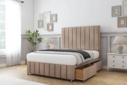 "Sloomy California Naples Divan Set 2 Drawers-54"" Headboard-Footboard in Bronze - Size: Single" - thumbnail 4