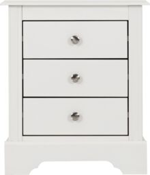 Seconique Stratford 3 Drawer Bedside in White - thumbnail 3