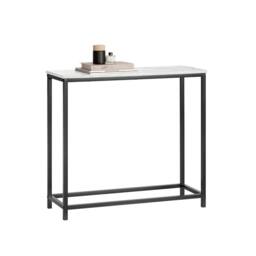 SoBuy Slim Console Table - Marble Effect Top in White - Size: 0.6m2 - thumbnail 3