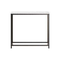 SoBuy Slim Console Table - Marble Effect Top in White - Size: 0.6m2 - thumbnail 5