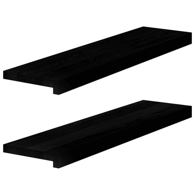 Berkfield Home Window Sills 2 pcs¬†Dark Brown 80x20x2 cm Solid Wood Oak - Size: Medium - image 1