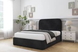 "Sloomy Belvoir Naples Frame-Mattress - 45"" Upholstered Headboard in Black - Size: King" - thumbnail 2