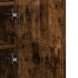 Berkfield Home Shoe Cabinet Smoked Oak 80x39x178 cm Engineered Wood in Brown - Size: 80 x 39 x 178 cm - thumbnail 8