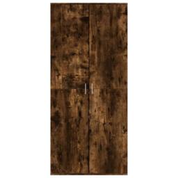 Berkfield Home Shoe Cabinet Smoked Oak 80x39x178 cm Engineered Wood in Brown - Size: 80 x 39 x 178 cm - thumbnail 1