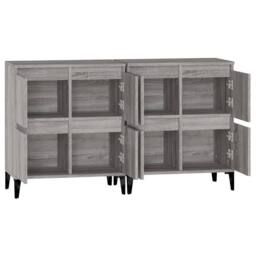 Berkfield Home Sideboards 2 pcs Grey Sonoma 60x35x70 cm Engineered Wood - Size: 60 x 35 x 70 cm - thumbnail 7