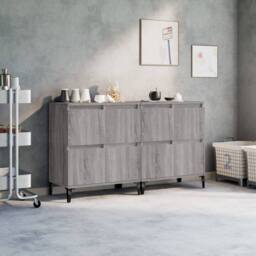 Berkfield Home Sideboards 2 pcs Grey Sonoma 60x35x70 cm Engineered Wood - Size: 60 x 35 x 70 cm - thumbnail 2