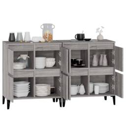 Berkfield Home Sideboards 2 pcs Grey Sonoma 60x35x70 cm Engineered Wood - Size: 60 x 35 x 70 cm - thumbnail 5