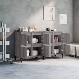 Berkfield Home Sideboards 2 pcs Grey Sonoma 60x35x70 cm Engineered Wood - Size: 60 x 35 x 70 cm - thumbnail 1
