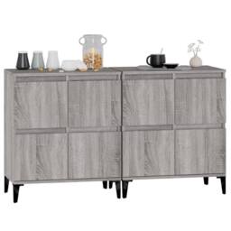 Berkfield Home Sideboards 2 pcs Grey Sonoma 60x35x70 cm Engineered Wood - Size: 60 x 35 x 70 cm - thumbnail 4