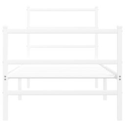 Berkfield Home Metal Bed Frame without Mattress with Footboard¬†White 80x200cm in White - Size: 80x200 cm - thumbnail 5