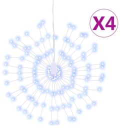 Berkfield Home Christmas Starburst Lights 140 LEDs 4 pcs Cold White 17 cm - thumbnail 2
