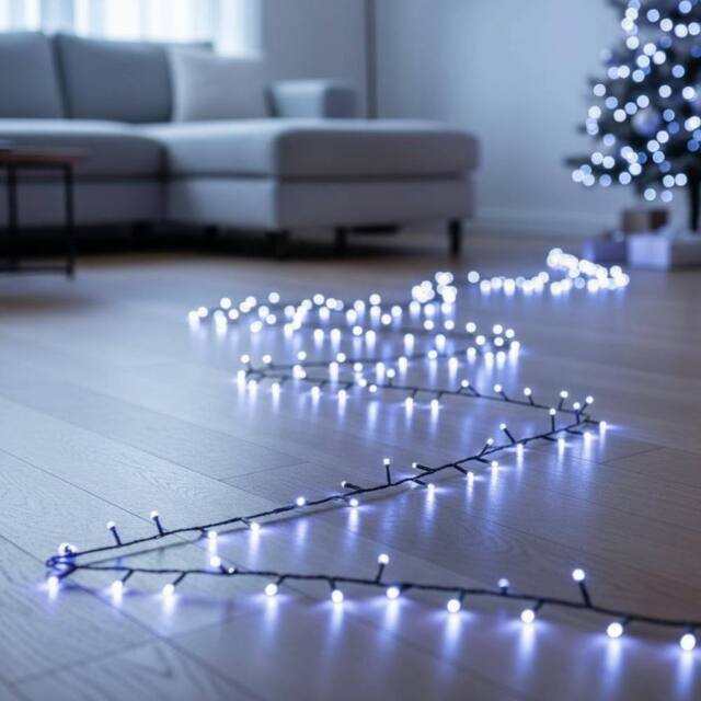 Garden Greatness 200 LED Multi Function Cool White String Lights in Black - Size: 1 Pack