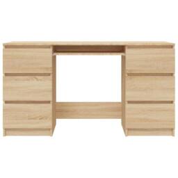 Berkfield Home Durable Writing Desk Sonoma Oak 140x50x77 cm Engineered Wood in Light Oak - Size: 140 x 50 x 77 cm - thumbnail 4