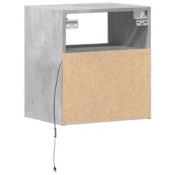 Berkfield Home Durable Wall-mounted Bedside Cabinets with LED Lights 2 pcs Concr in Grey - thumbnail 8