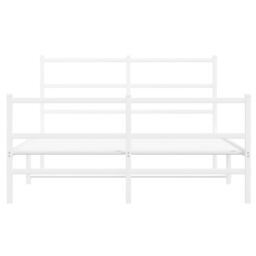 Berkfield Home Metal Bed Frame without Mattress with Footboard¬†White 135x190cm in White - Size: 135x190 cm - thumbnail 5
