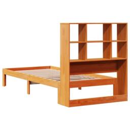 Berkfield Home Bookcase Bed without Mattress Wax Brown 100x200cm Solid Wood Pine - Size: 100x200 cm - thumbnail 8
