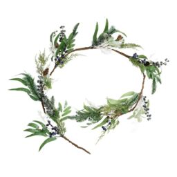 Scottish Everlastings Ltd 180cm Blueberry & Pine Garland in Blue - thumbnail 2