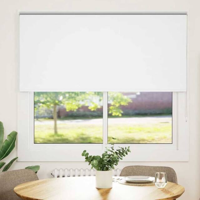 Berkfield Home Roller Blind Blackout White 160x150 cm Fabric Width 156.6 cm Polyester - image 1