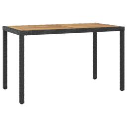 Berkfield Home Garden Table Black & Brown 123x60x74 cm Solid Acacia Wood - Size: 123 x 60 x 74 cm