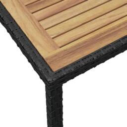 Berkfield Home Garden Table Black & Brown 123x60x74 cm Solid Acacia Wood - Size: 123 x 60 x 74 cm - thumbnail 4