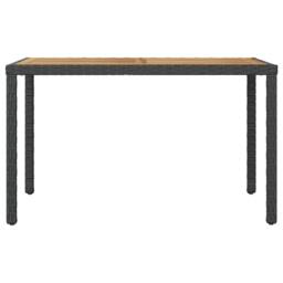 Berkfield Home Garden Table Black & Brown 123x60x74 cm Solid Acacia Wood - Size: 123 x 60 x 74 cm - thumbnail 2