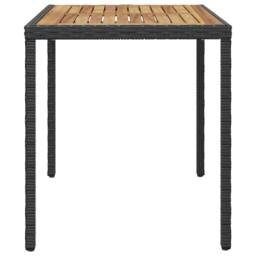 Berkfield Home Garden Table Black & Brown 123x60x74 cm Solid Acacia Wood - Size: 123 x 60 x 74 cm - thumbnail 3