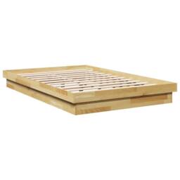 Berkfield Home Bed Frame without Mattress 120x200 cm Solid Wood Oak in Brown - Size: Small Double - thumbnail 3