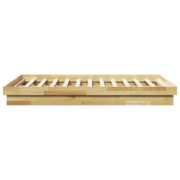 Berkfield Home Bed Frame without Mattress 120x200 cm Solid Wood Oak in Brown - Size: Small Double - thumbnail 7