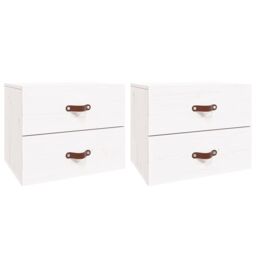 Berkfield Home Wall-mounted Bedside Cabinets 2 pcs White 50x36x40 cm - Size: 50 x 36 x 40 cm - thumbnail 2