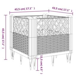 Berkfield Home Garden Planter with Pegs White 43.5x43.5x43.5 cm PP - thumbnail 8