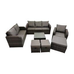 Fimous Garden Outdoor Furniture Set with 3 Stool Dark Grey Mixed - thumbnail 1