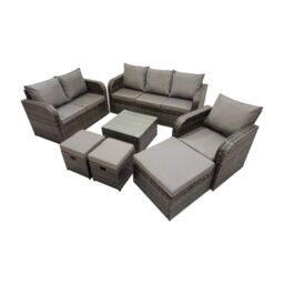 Fimous Garden Outdoor Furniture Set with 3 Stool Dark Grey Mixed - thumbnail 2