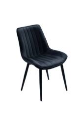 Living and Home Set of 2 Upholstered Dining Chairs in Black - thumbnail 3