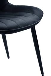 Living and Home Set of 2 Upholstered Dining Chairs in Black - thumbnail 9